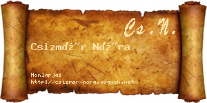 Csizmár Nóra névjegykártya
